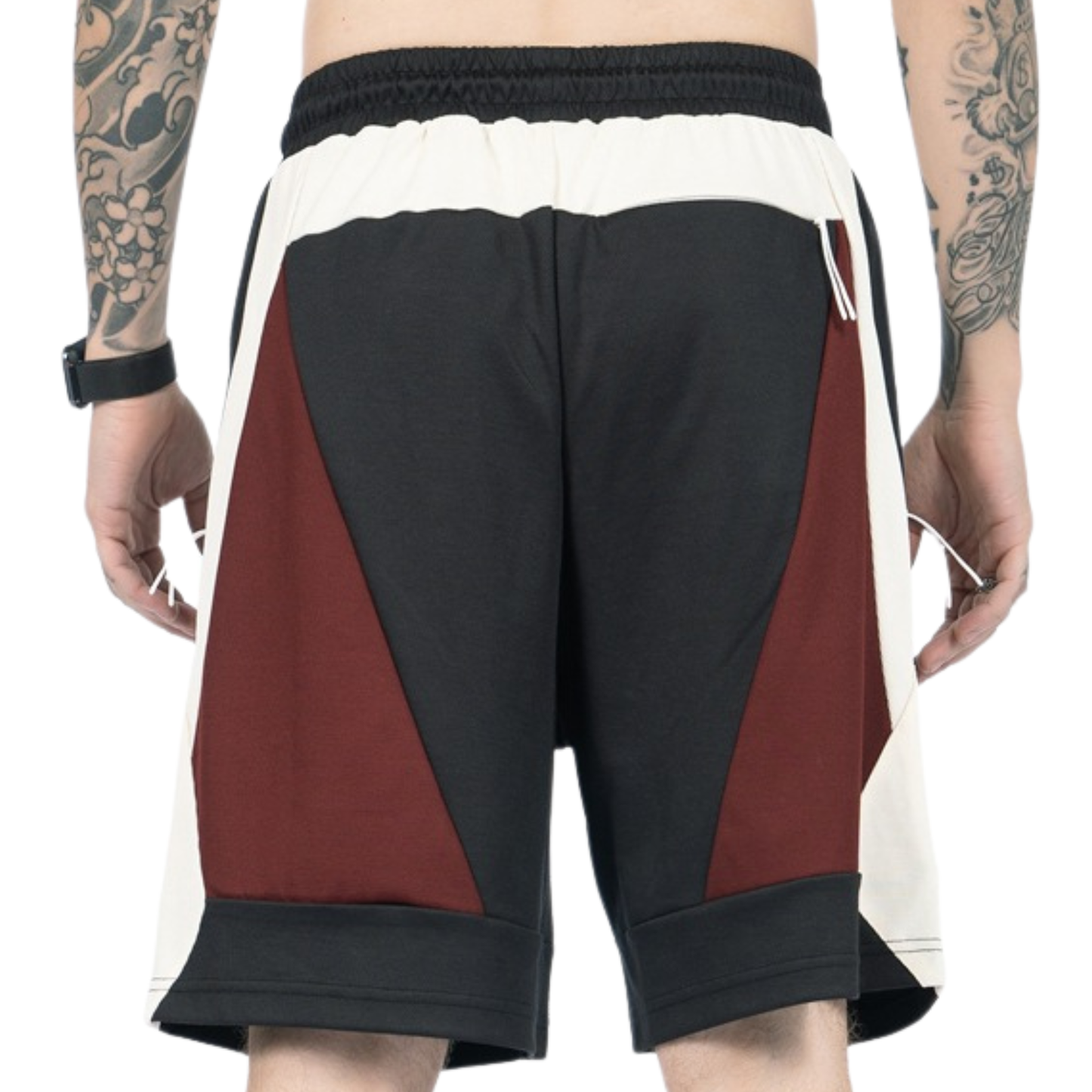 Street Style Color-Block Mesh Breathable Zipper Pocket Sports Shorts