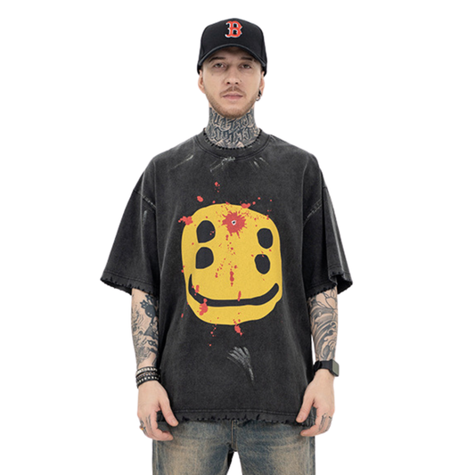 Grunge Smiley Trendy Streetwear T-shirt