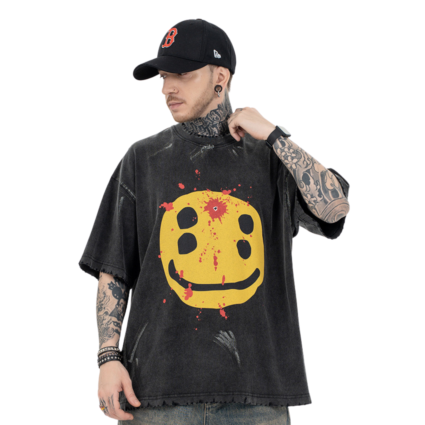 Grunge Smiley Trendy Streetwear T-shirt