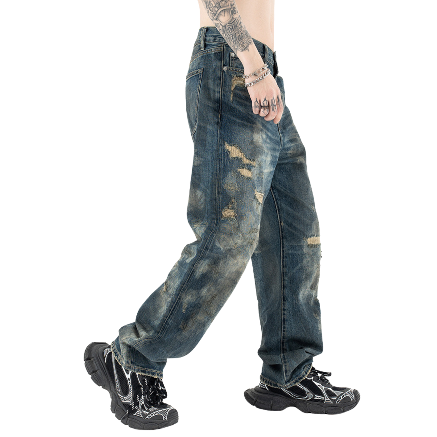 Streetwear Loose Casual Washed Distressed Baggy Jeans