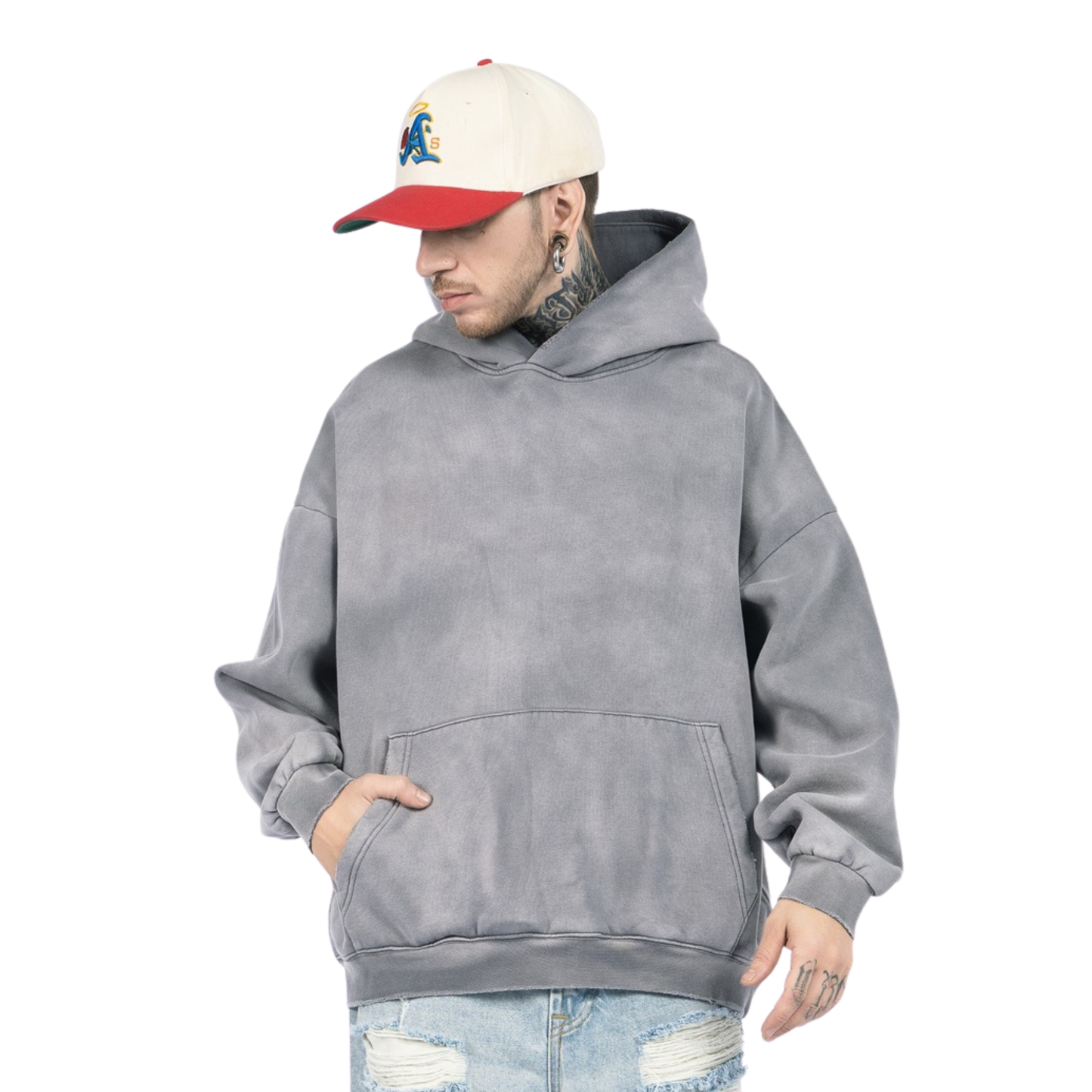 Vintage Washed Oversized Streetwear Hoodie