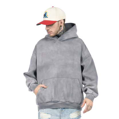 Vintage Washed Oversized Streetwear Hoodie