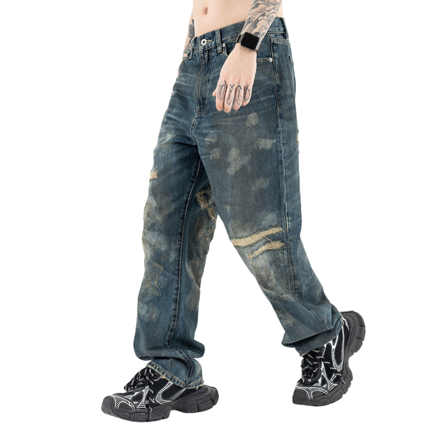 Streetwear Loose Casual Washed Distressed Baggy Jeans