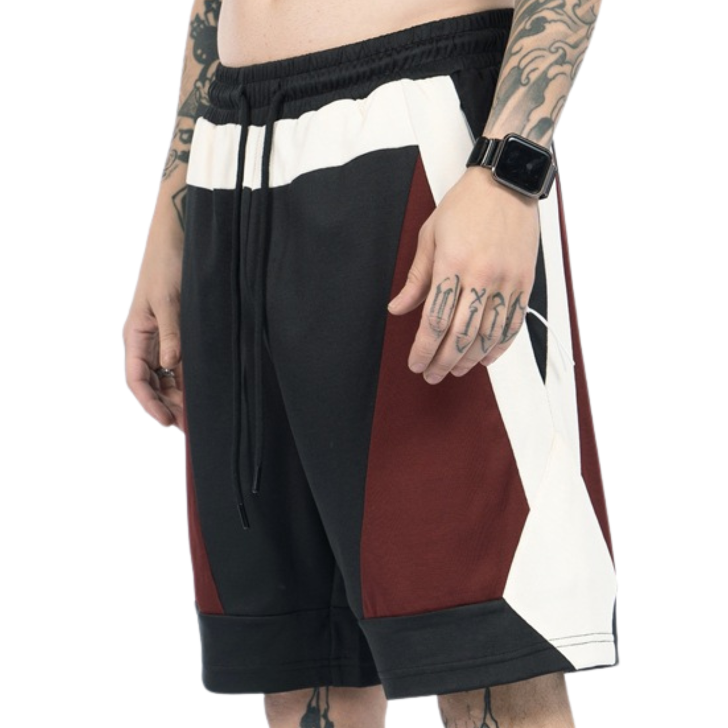 Street Style Color-Block Mesh Breathable Zipper Pocket Sports Shorts